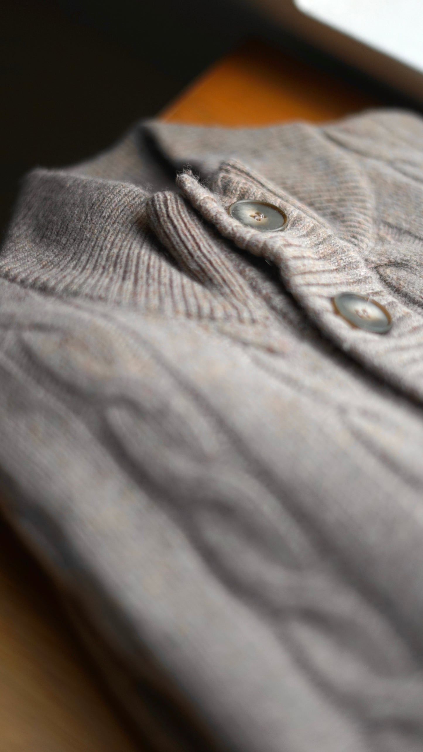 Nucleo Beige Cable Knit Button Jacket