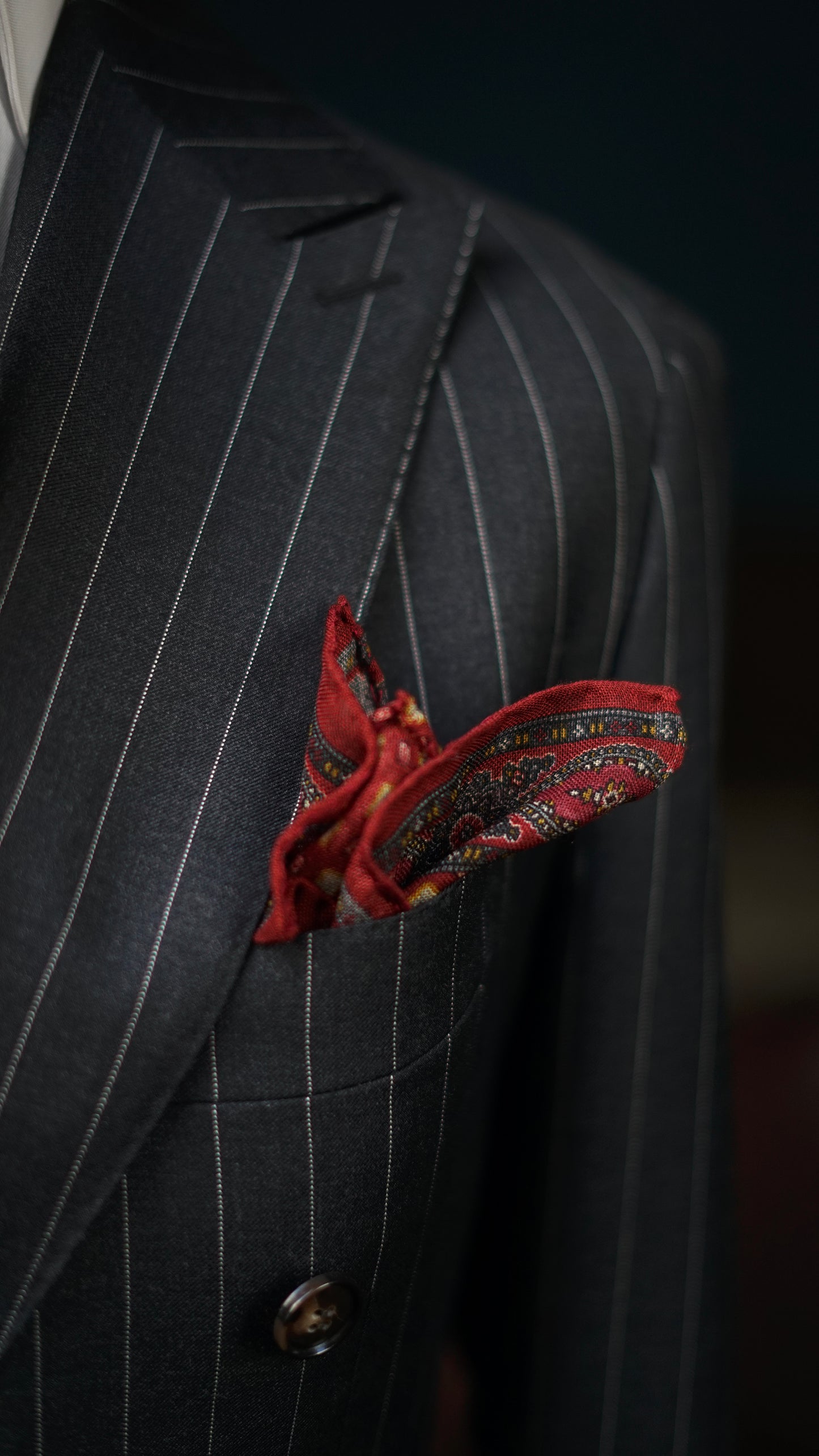 Ragone Wool One Side Edged Pocket Square