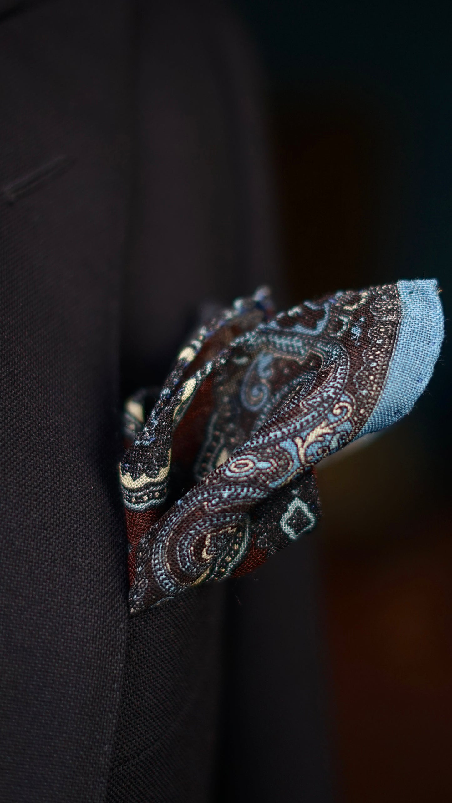 Leonida Wool One Side Edged Pocket Square