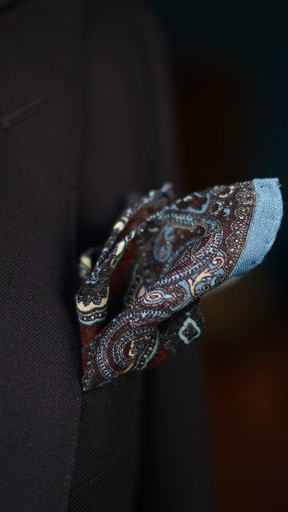 Leonida Wool One Side Edged Pocket Square