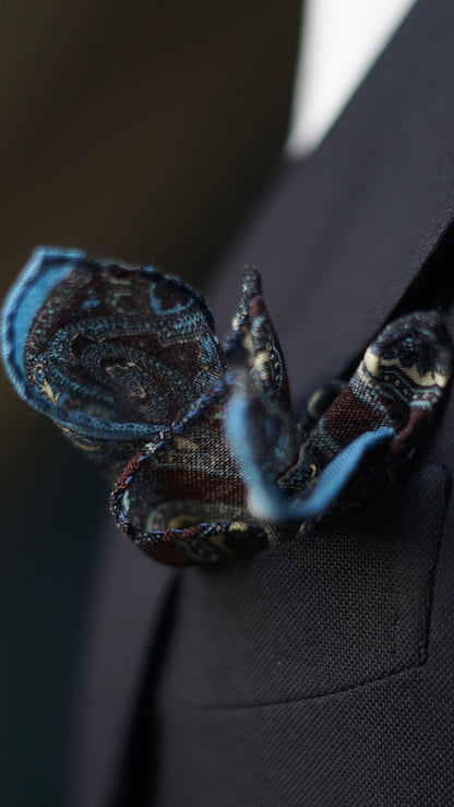 Leonida Wool One Side Edged Pocket Square