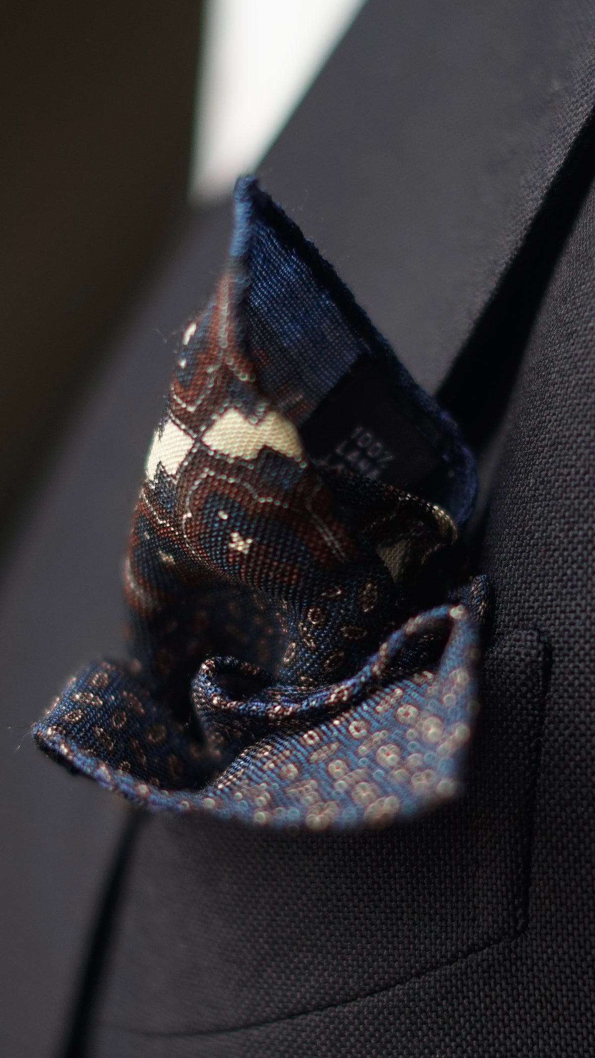 Ezra Wool One Side Edged Pocket Square