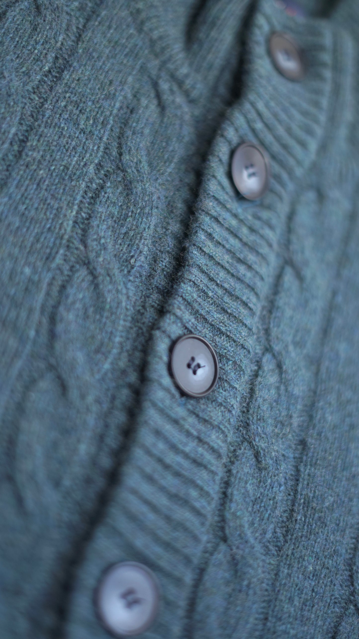 Nucleo Petrol Green Cable Knit Button Jacket