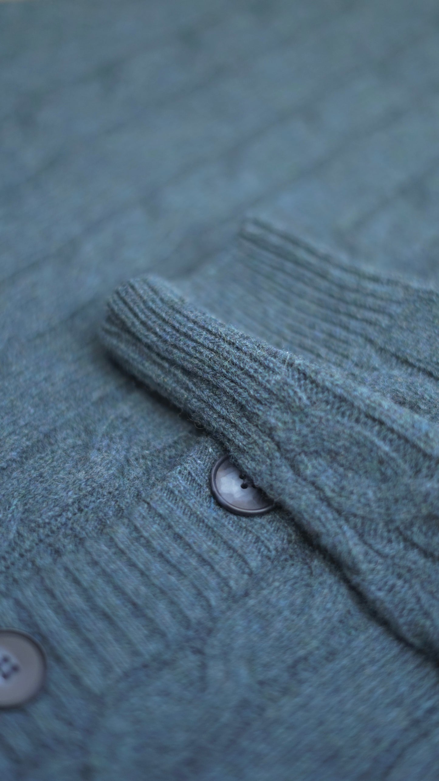 Nucleo Petrol Green Cable Knit Button Jacket