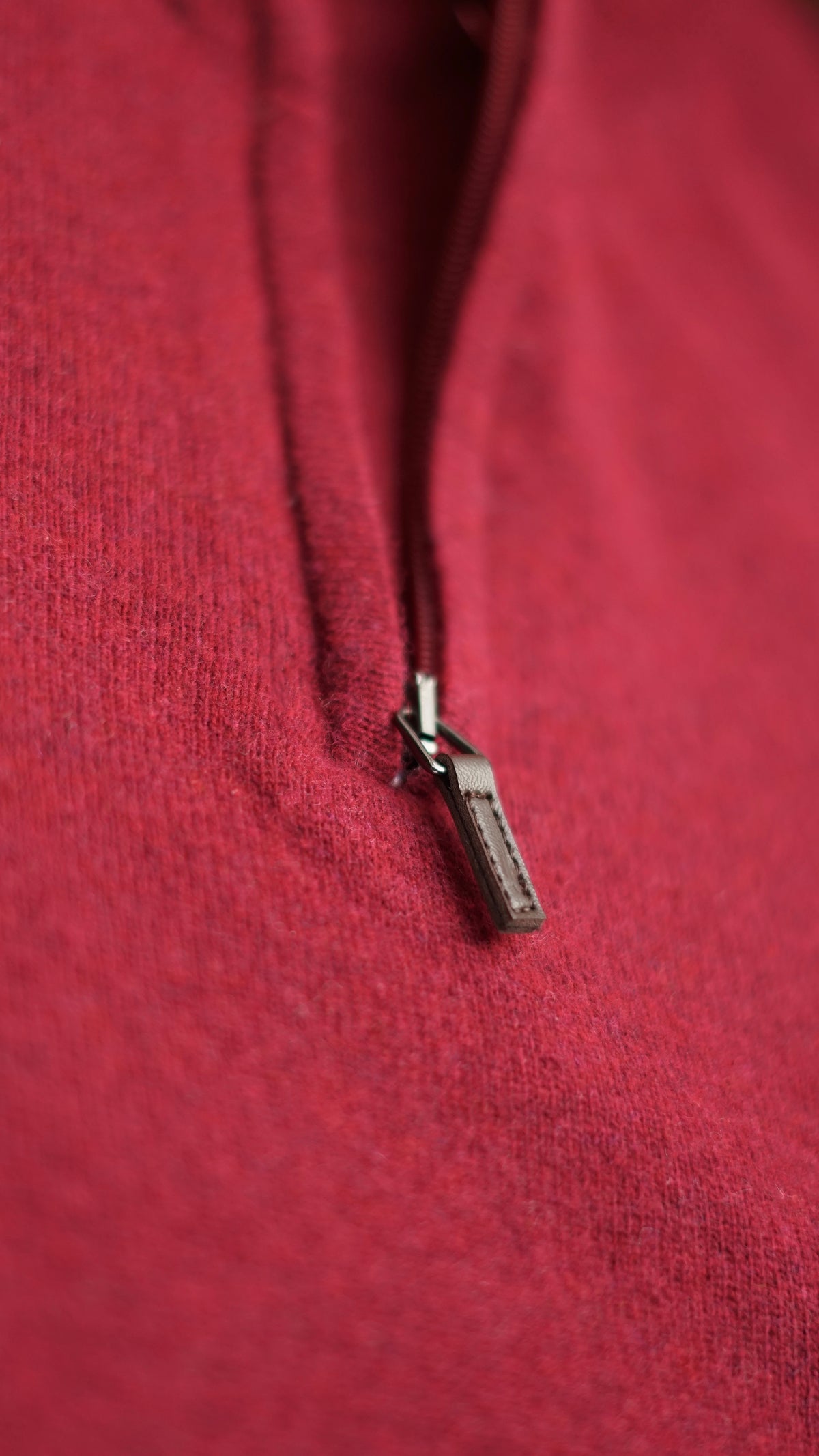 Burgundy 80% Wool 3/4 Zip