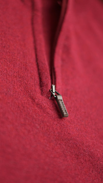 Burgundy 80% Wool 3/4 Zip