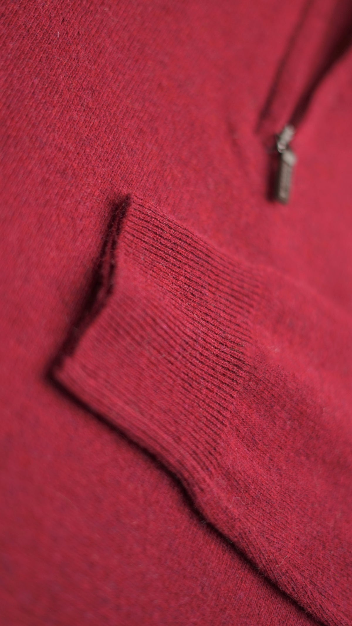 Burgundy 80% Wool 3/4 Zip