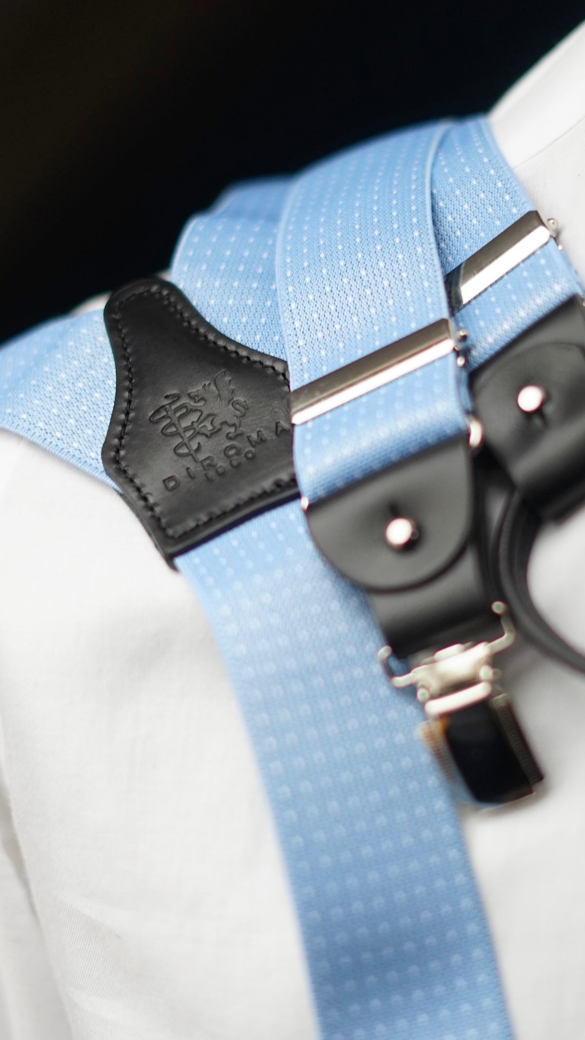 Pin Point Sky Blue Clip/Buttons Braces