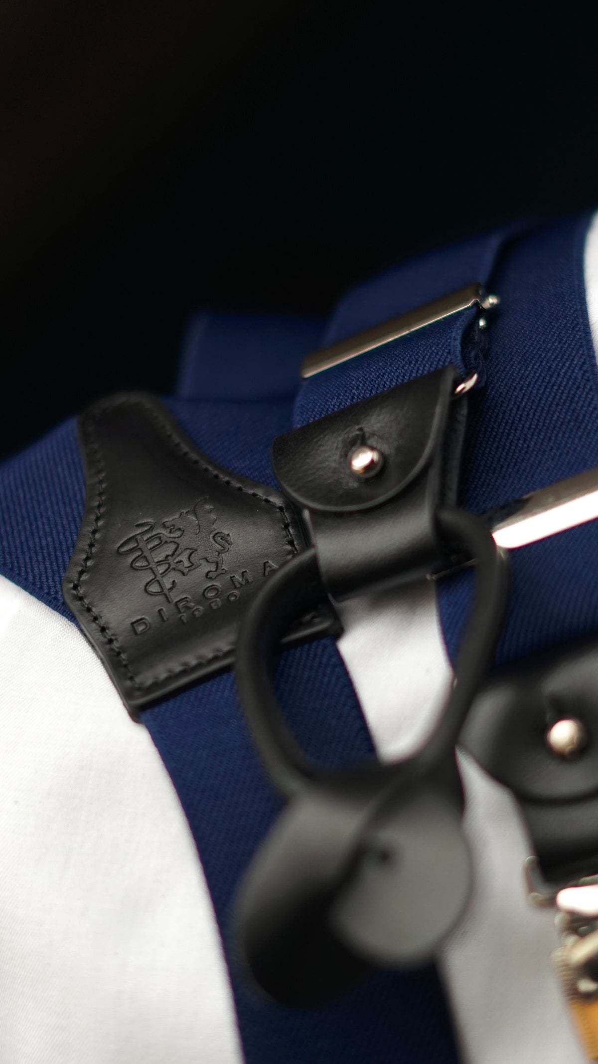 Navy Clip/Buttons Braces