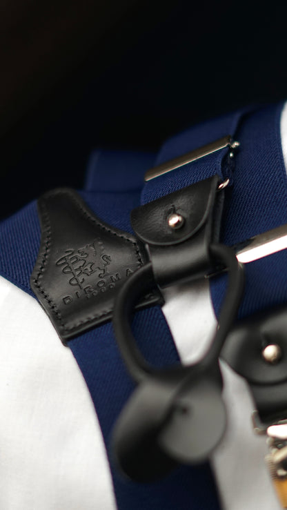 Navy Clip/Buttons Braces