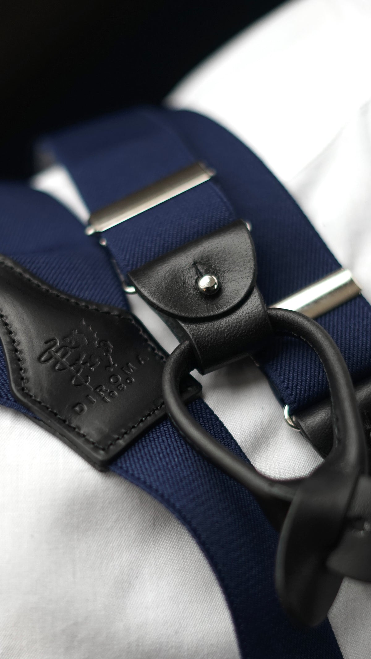 Navy Clip/Buttons Braces