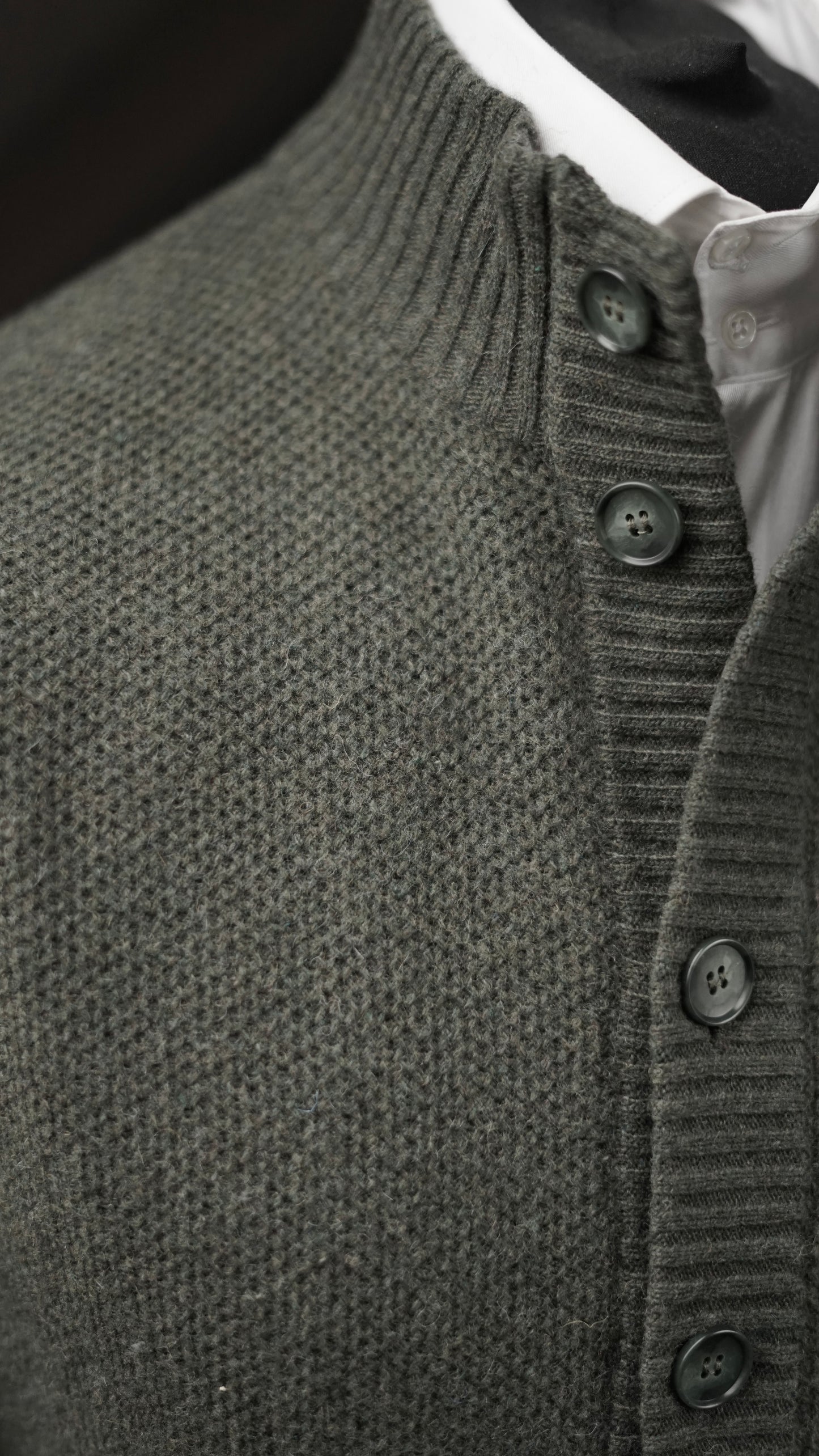 Sorrento Olive Green Knit Button Jacket