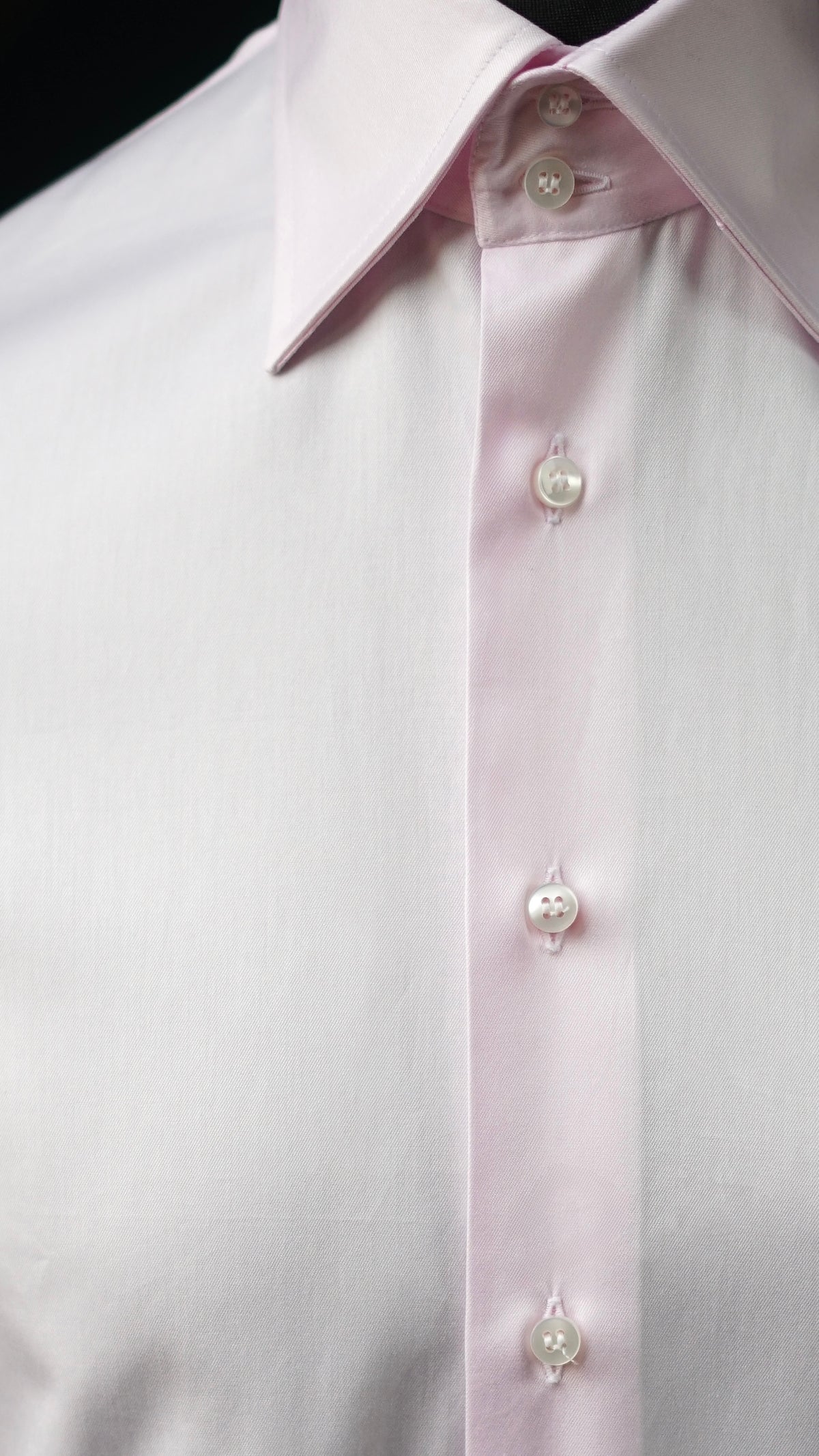 Pale Pink Twill Double Twisted Twill Dress Shirt MTM