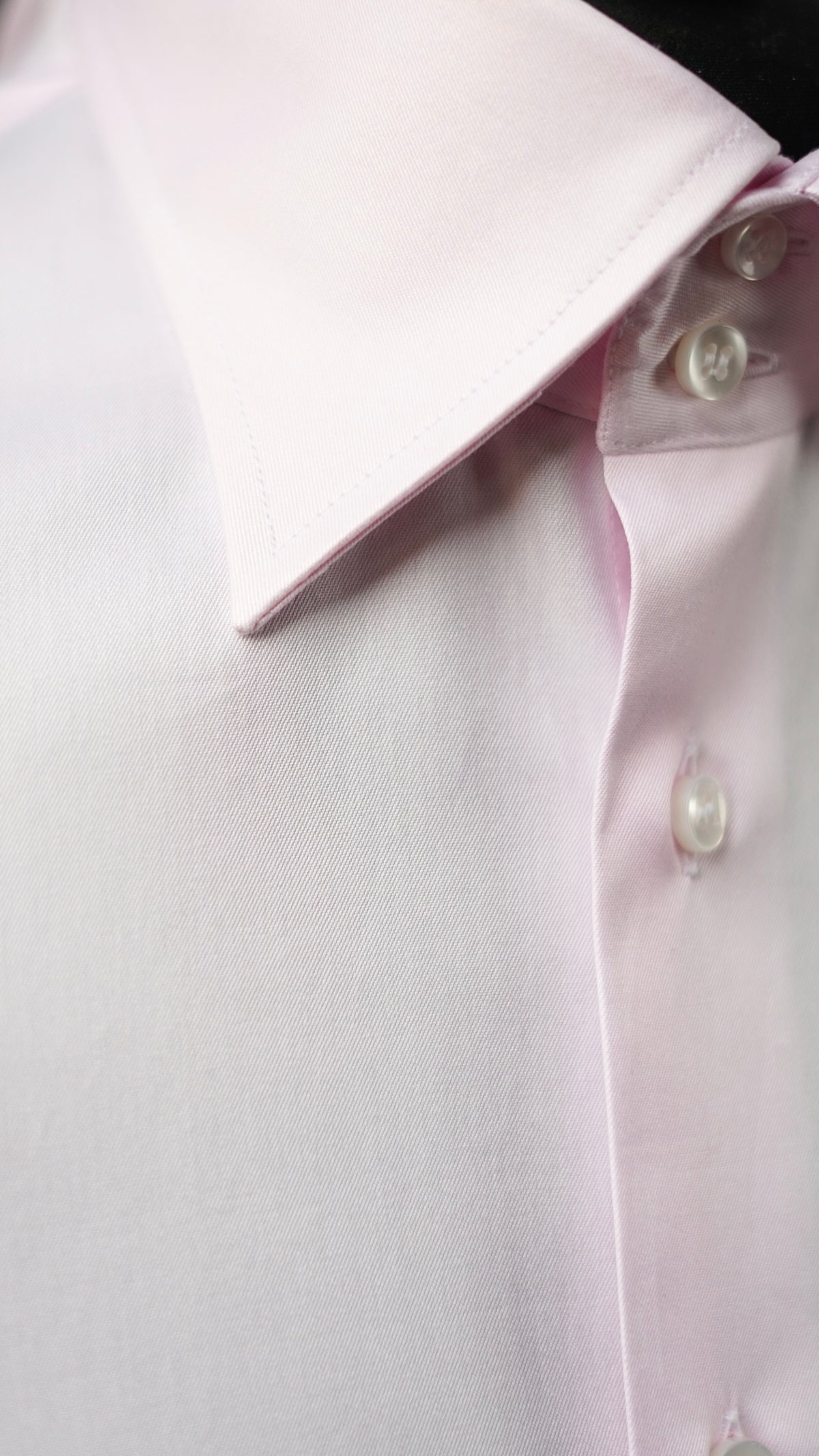 Pale Pink Twill Double Twisted Twill Dress Shirt MTM