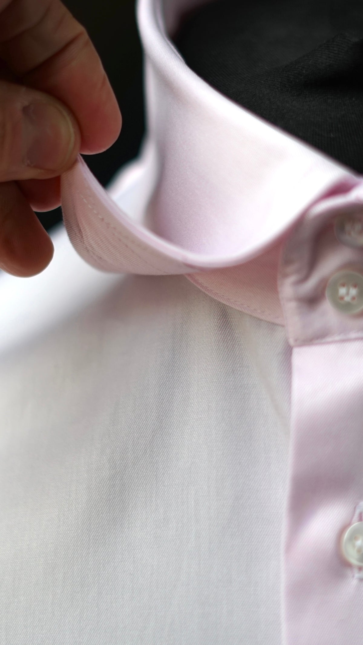 Pale Pink Twill Double Twisted Twill Dress Shirt MTM