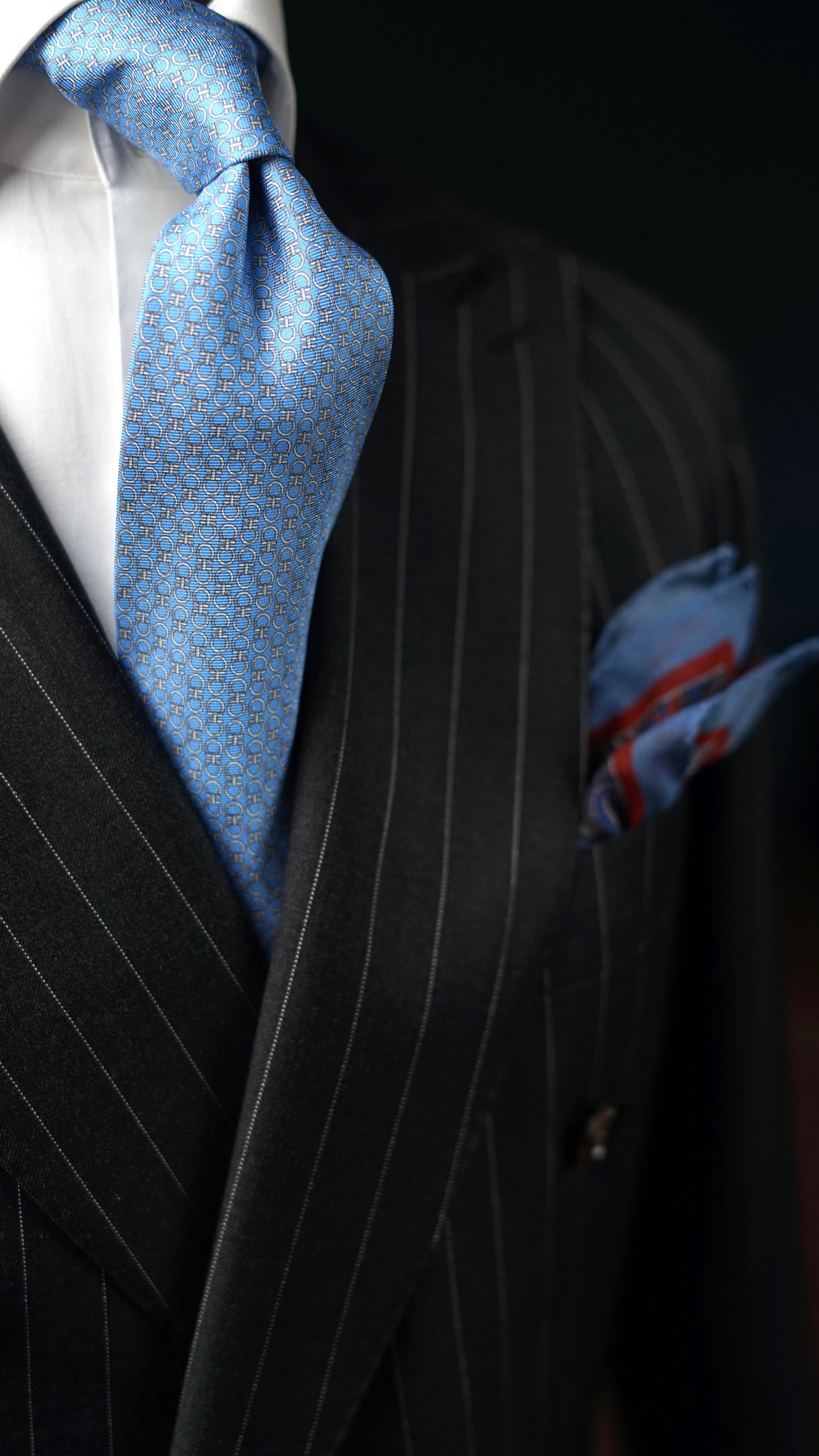 Bespoke Tapioca Cielo Silk Necktie