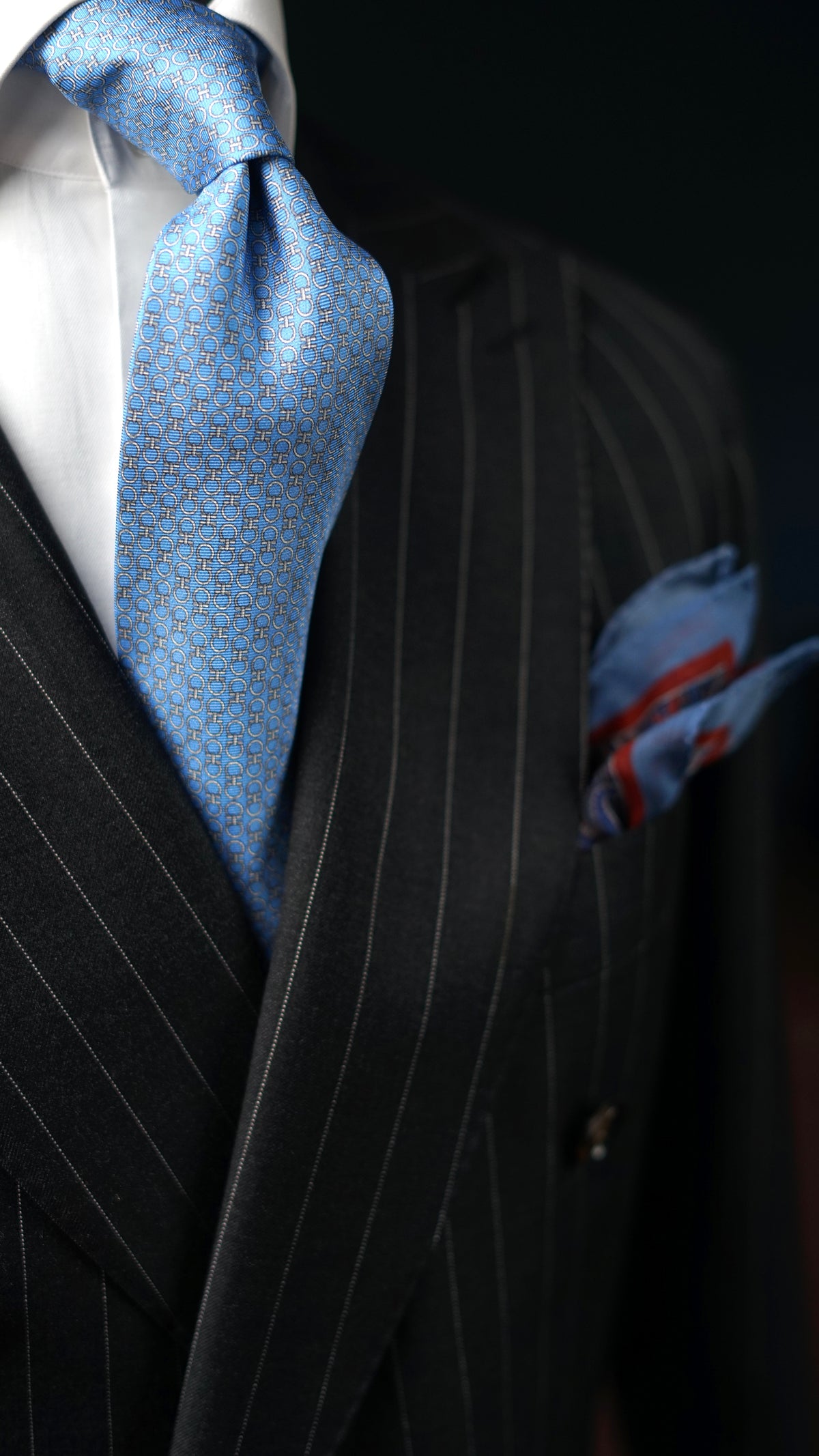 Bespoke Tapioca Cielo Silk Necktie