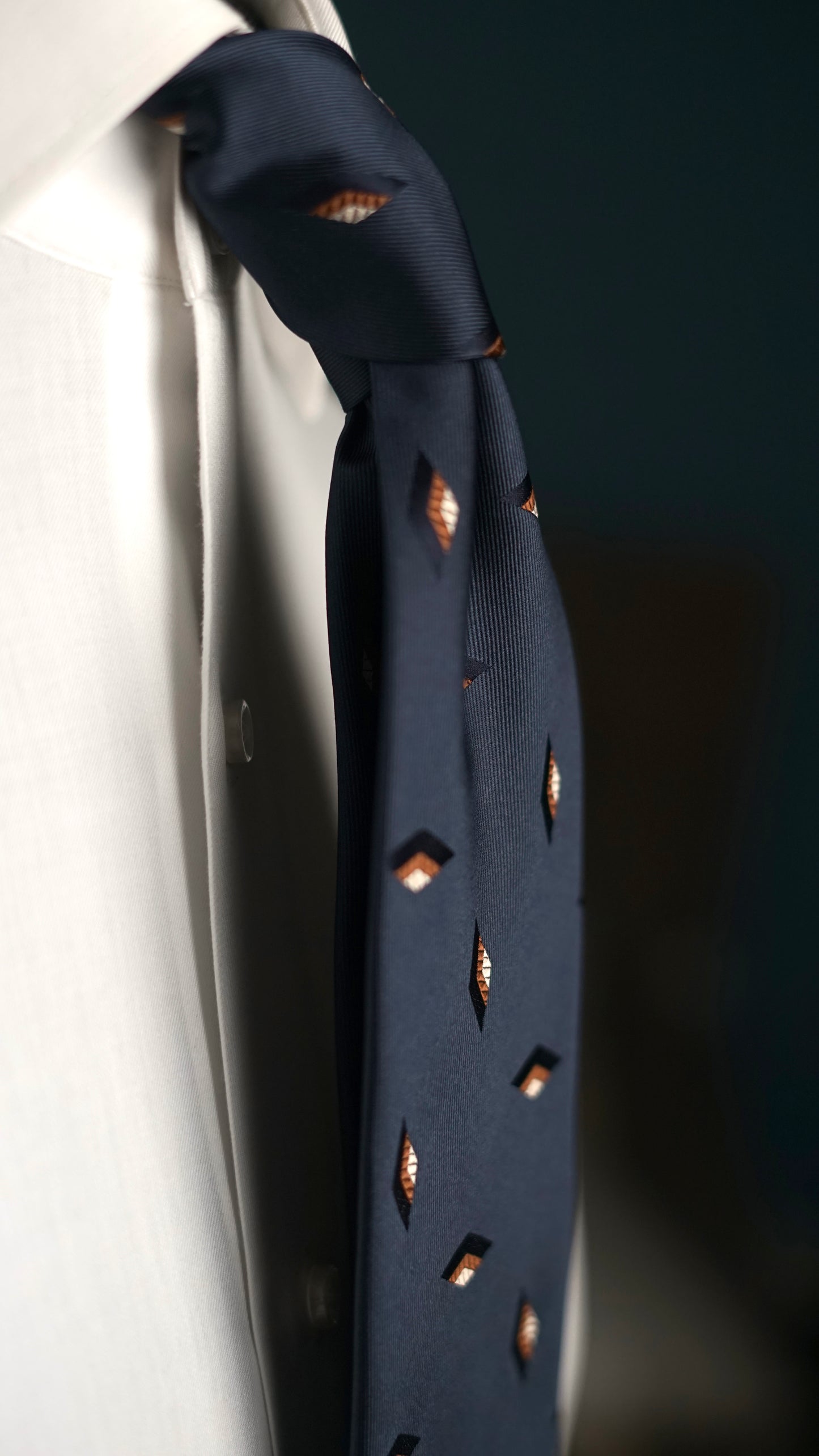 Bespoke Diomeda Navy Silk Necktie