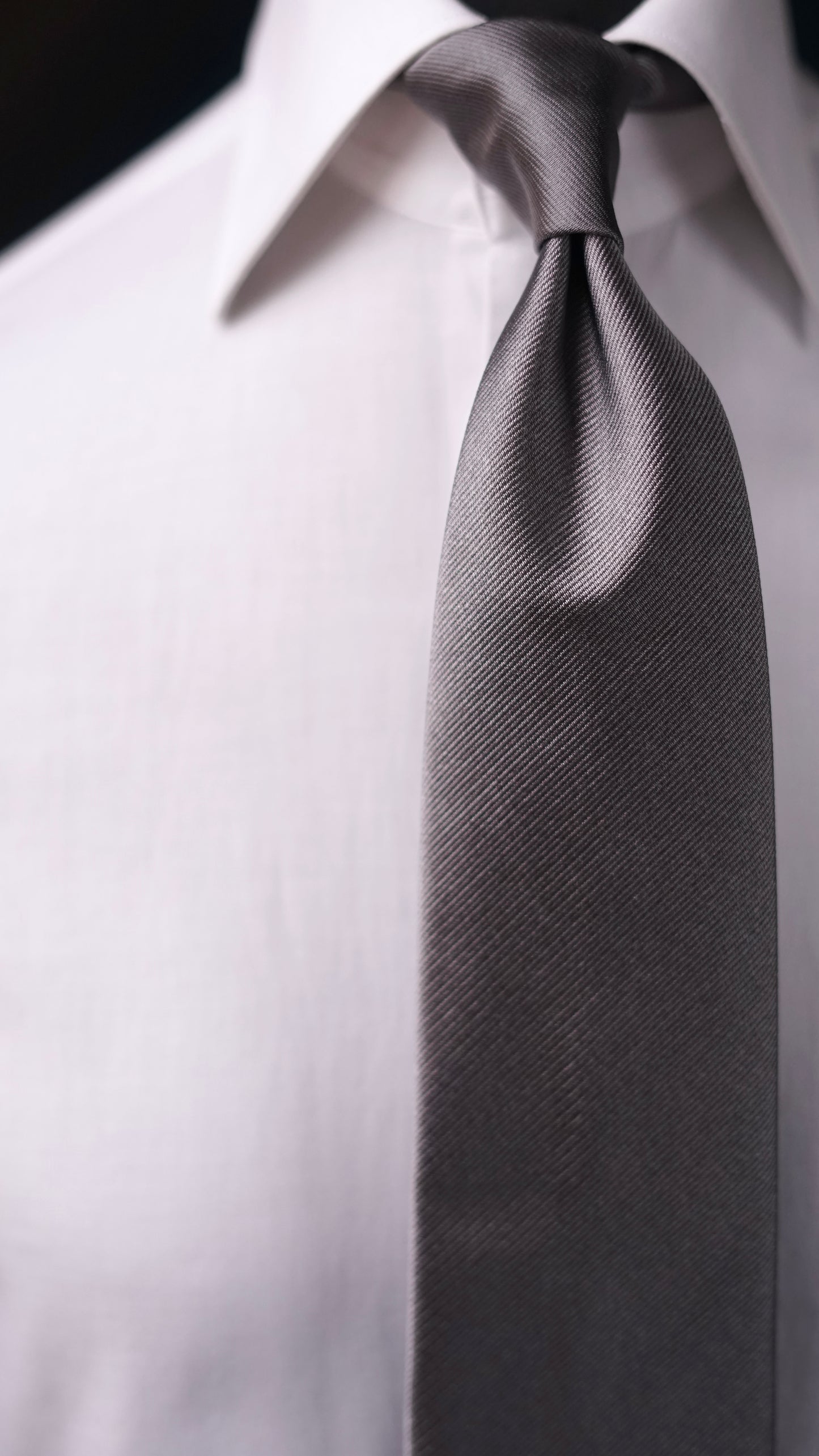 Grigia Solida Silk Necktie