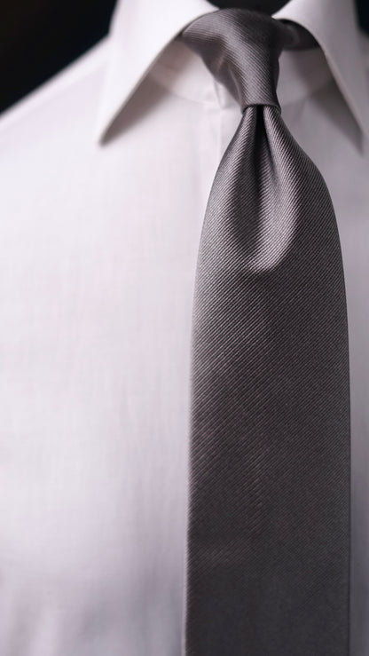 Grigia Solida Silk Necktie