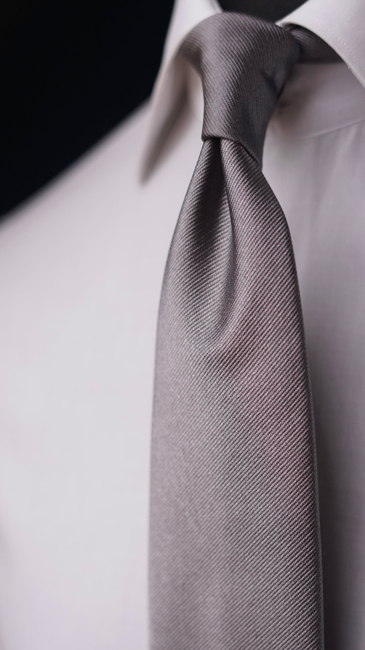 Grigia Solida Silk Necktie