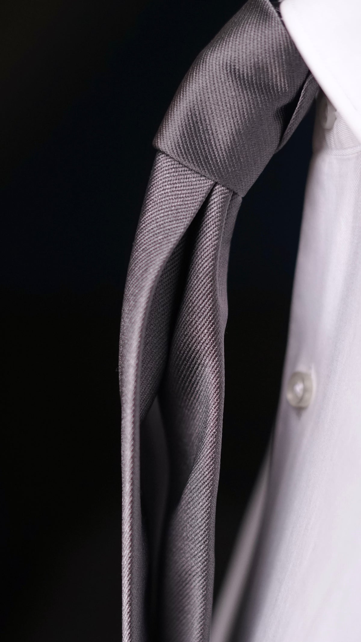 Grigia Solida Silk Necktie