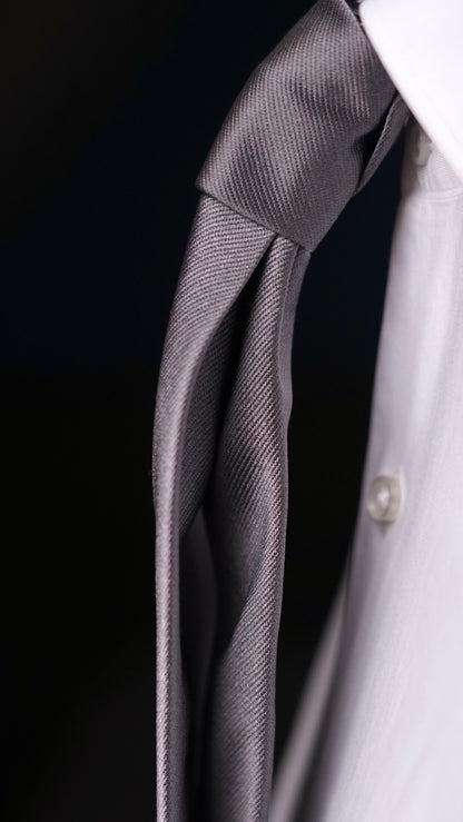 Grigia Solida Silk Necktie
