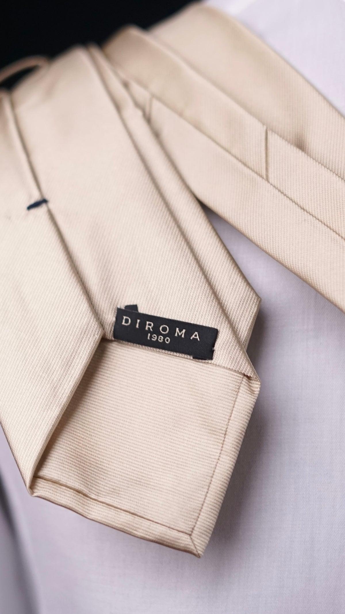 Bespoke Beige Solida Silk Necktie