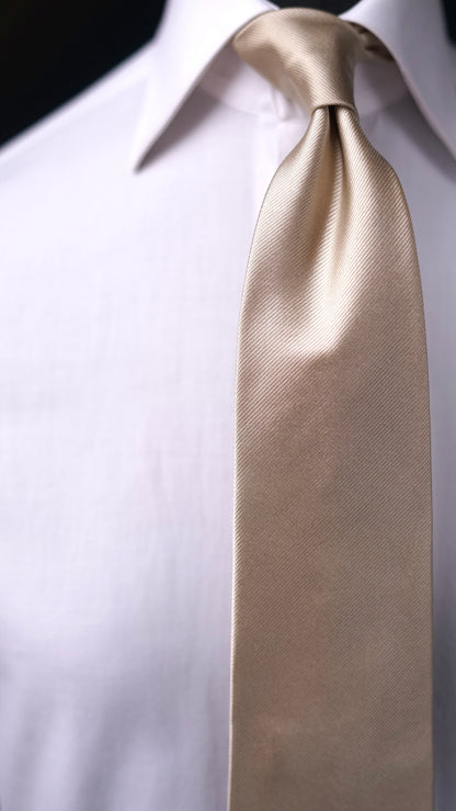 Beige Solida Silk Necktie