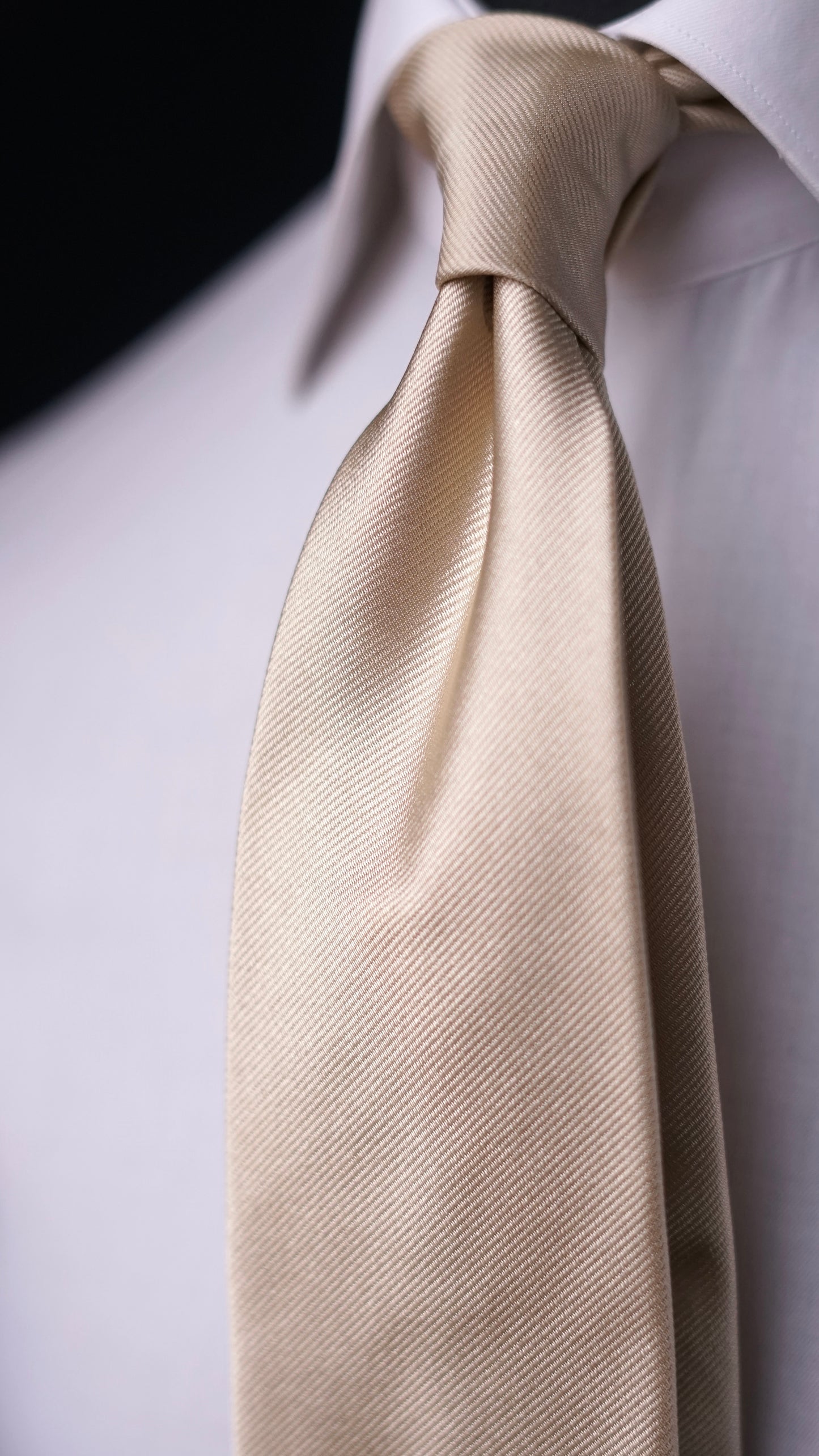 Bespoke Beige Solida Silk Necktie