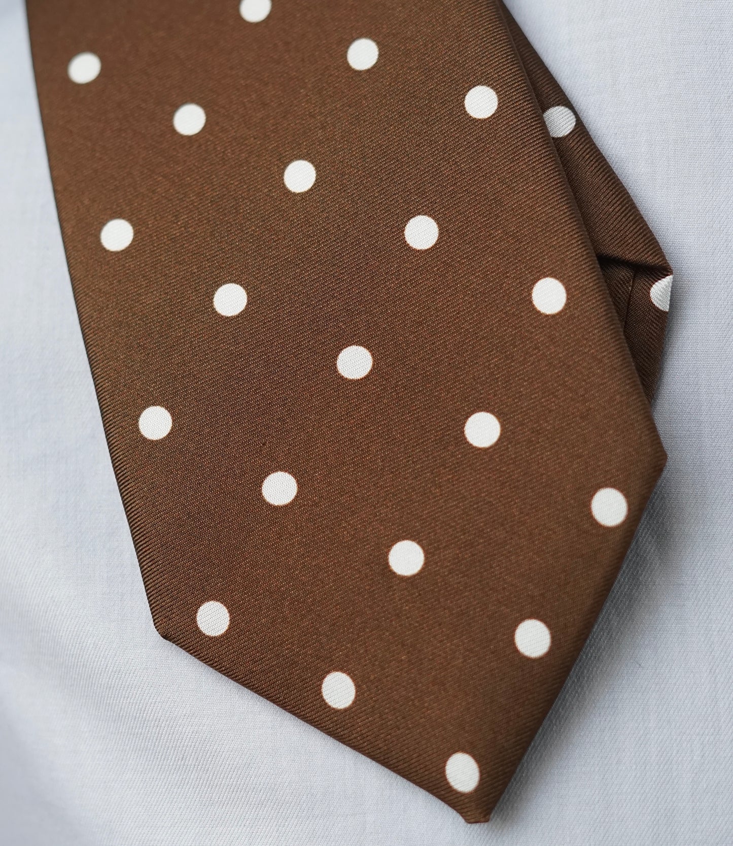 Pois Marrone Silk Necktie