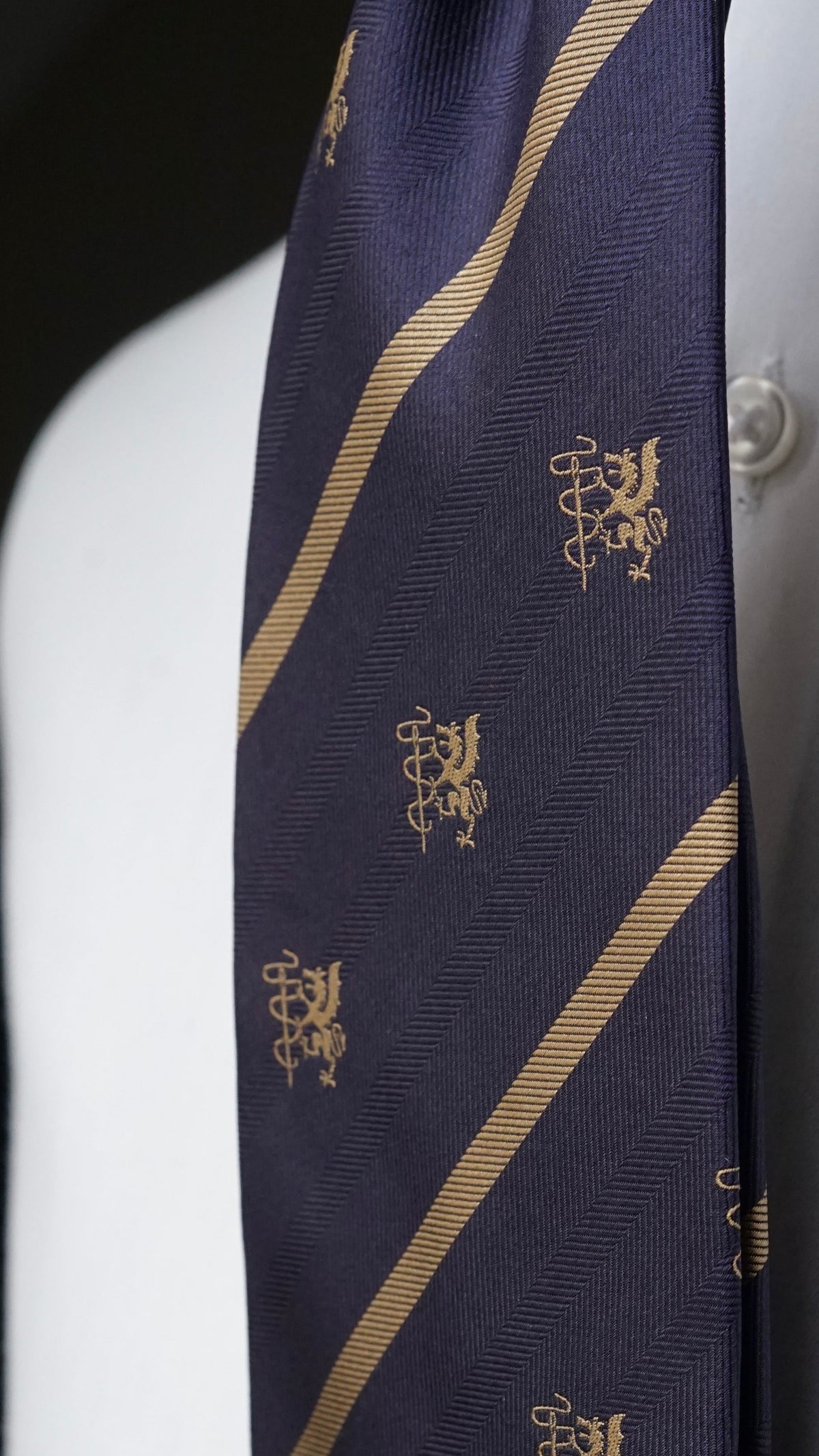 Diroma1980 Gold Crest Silk Necktie