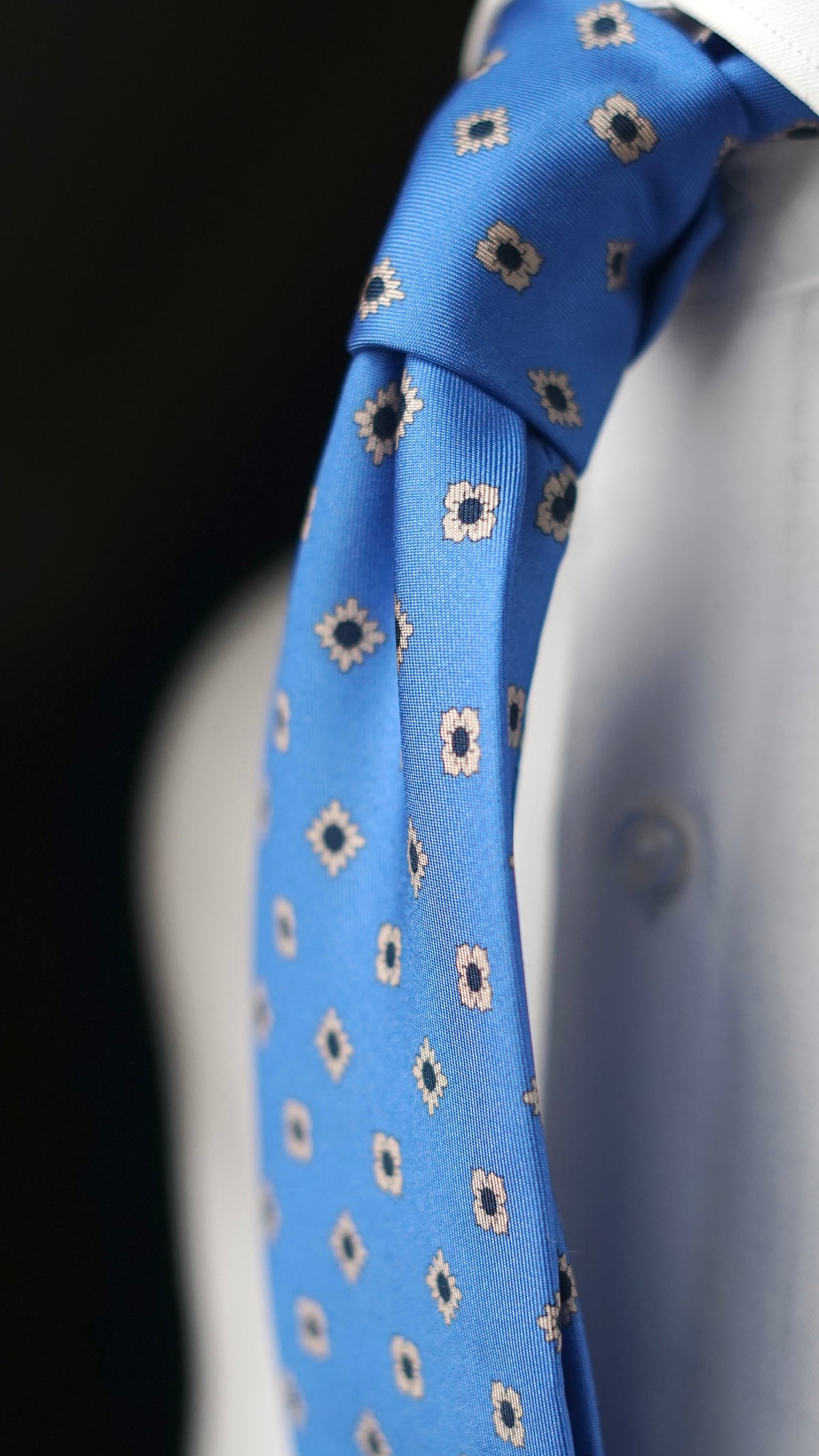 Reinalda Blue Silk Necktie