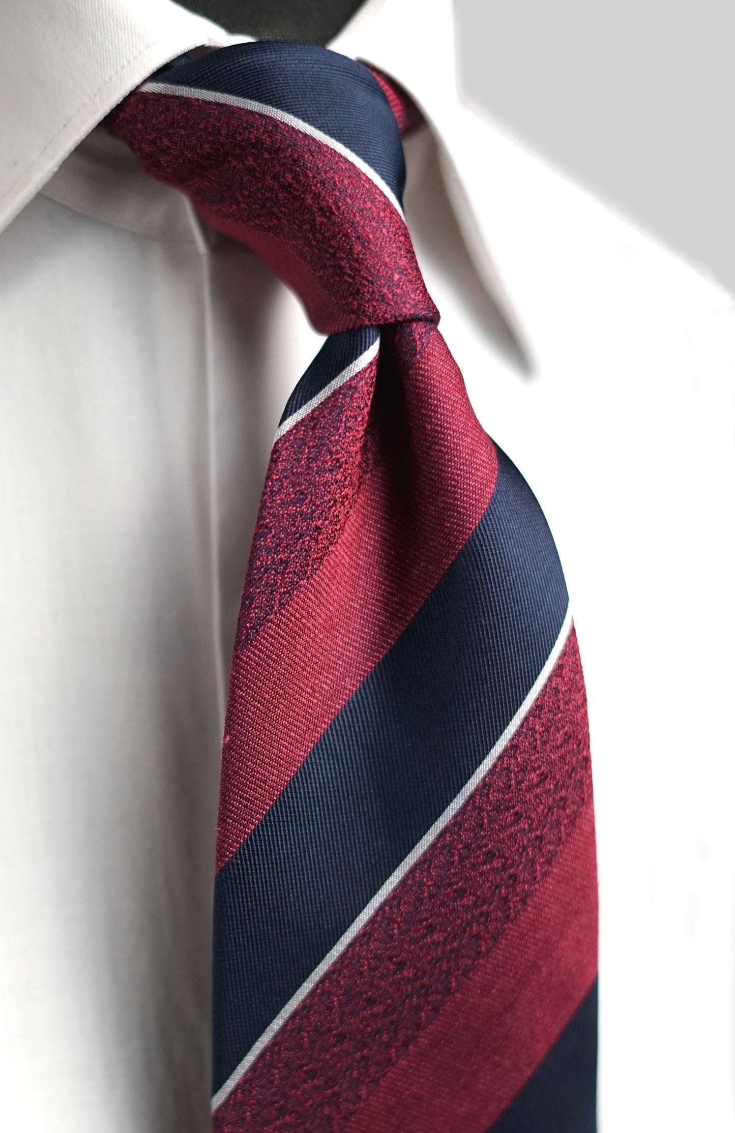 Bespoke Melange Bordeaux Silk Necktie