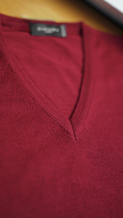 Burgundy Wide V-Neck