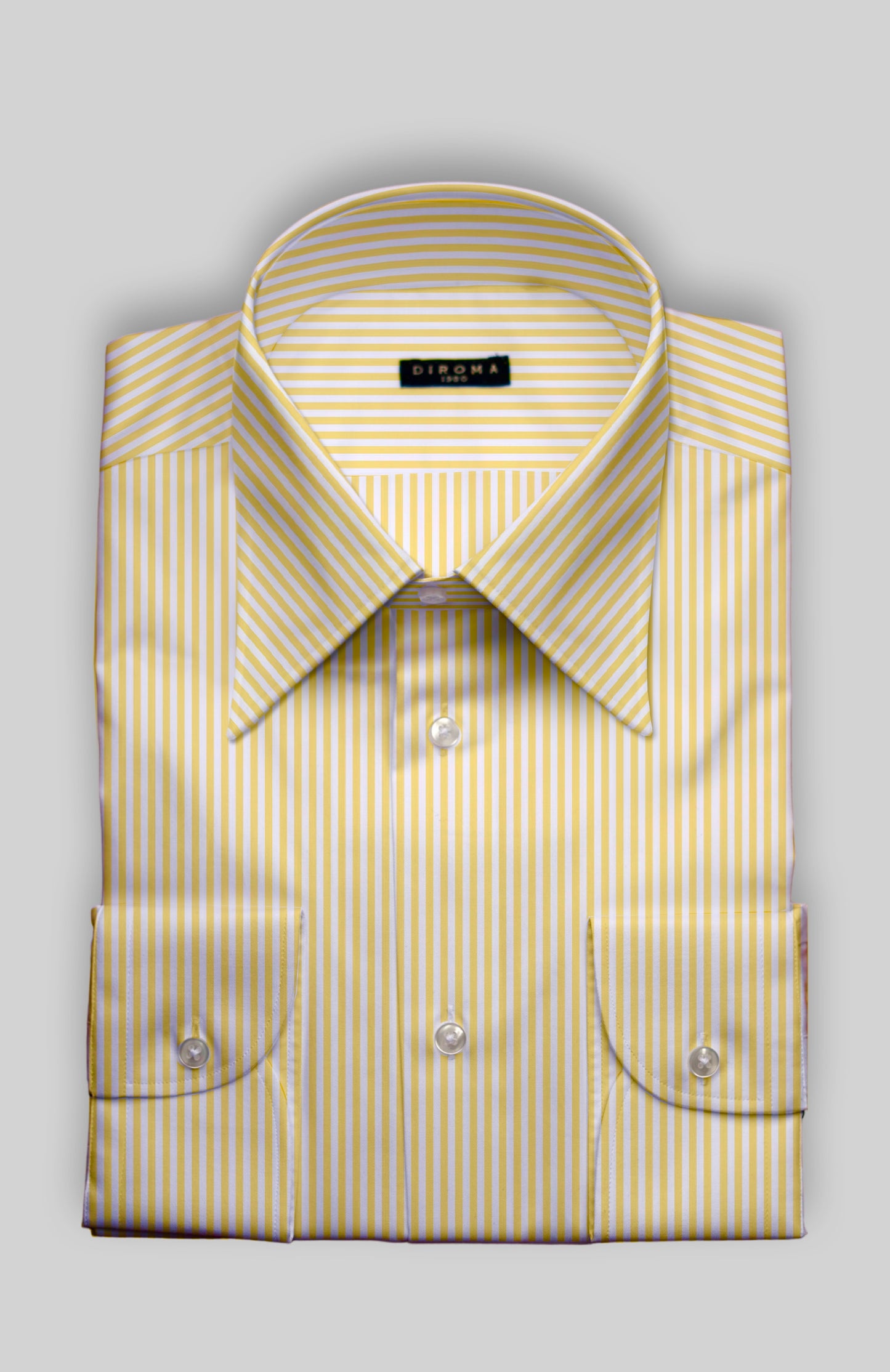 Gialla Lightweight 100% Cotton Point Collar Twill Dress Shirt MTO