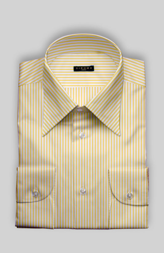 Gialla Lightweight 100% Cotton Point Collar Twill Dress Shirt MTO