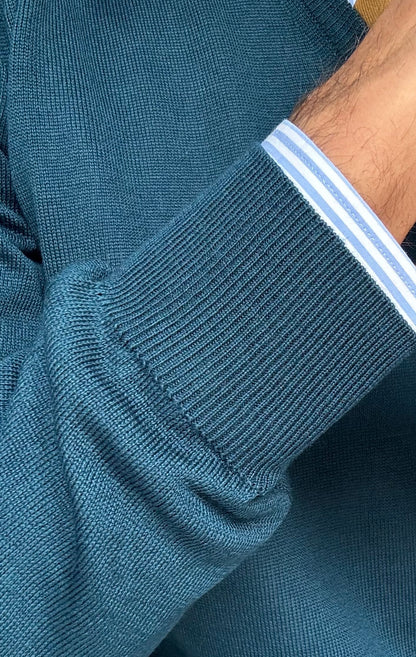 Petrolio Wool V-Neck