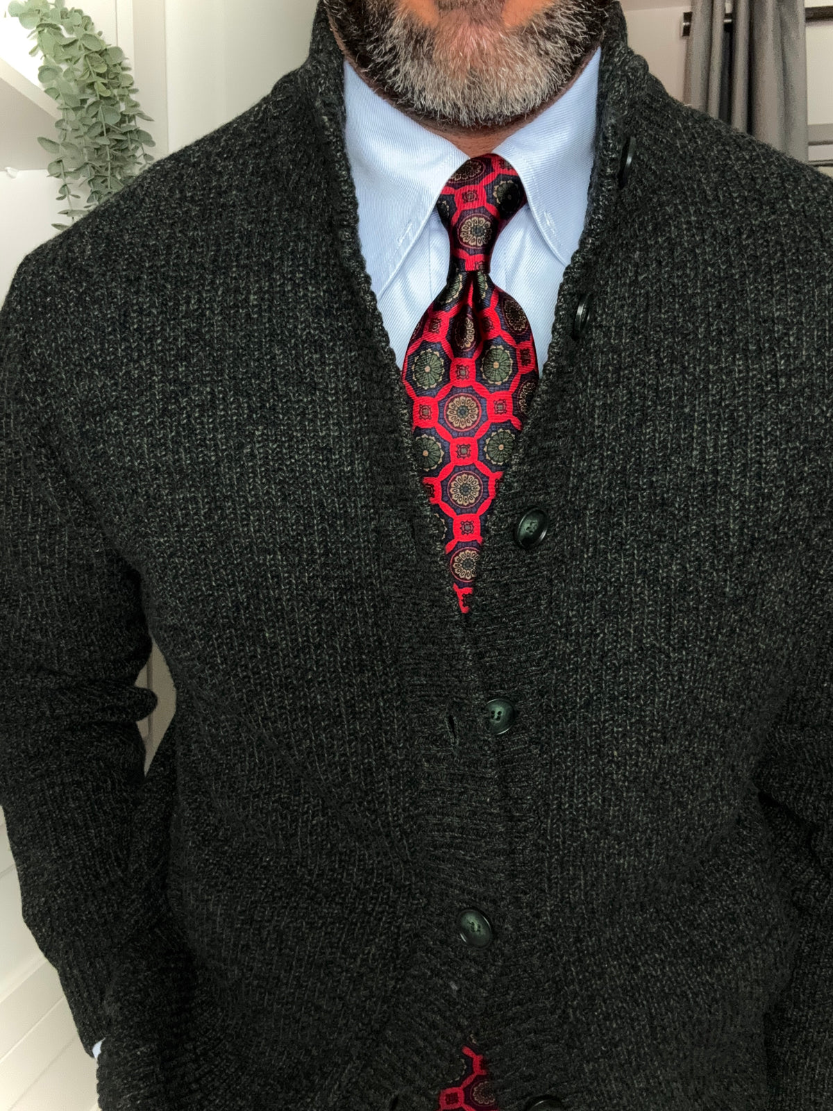 Impero Forest Green Button Jacket