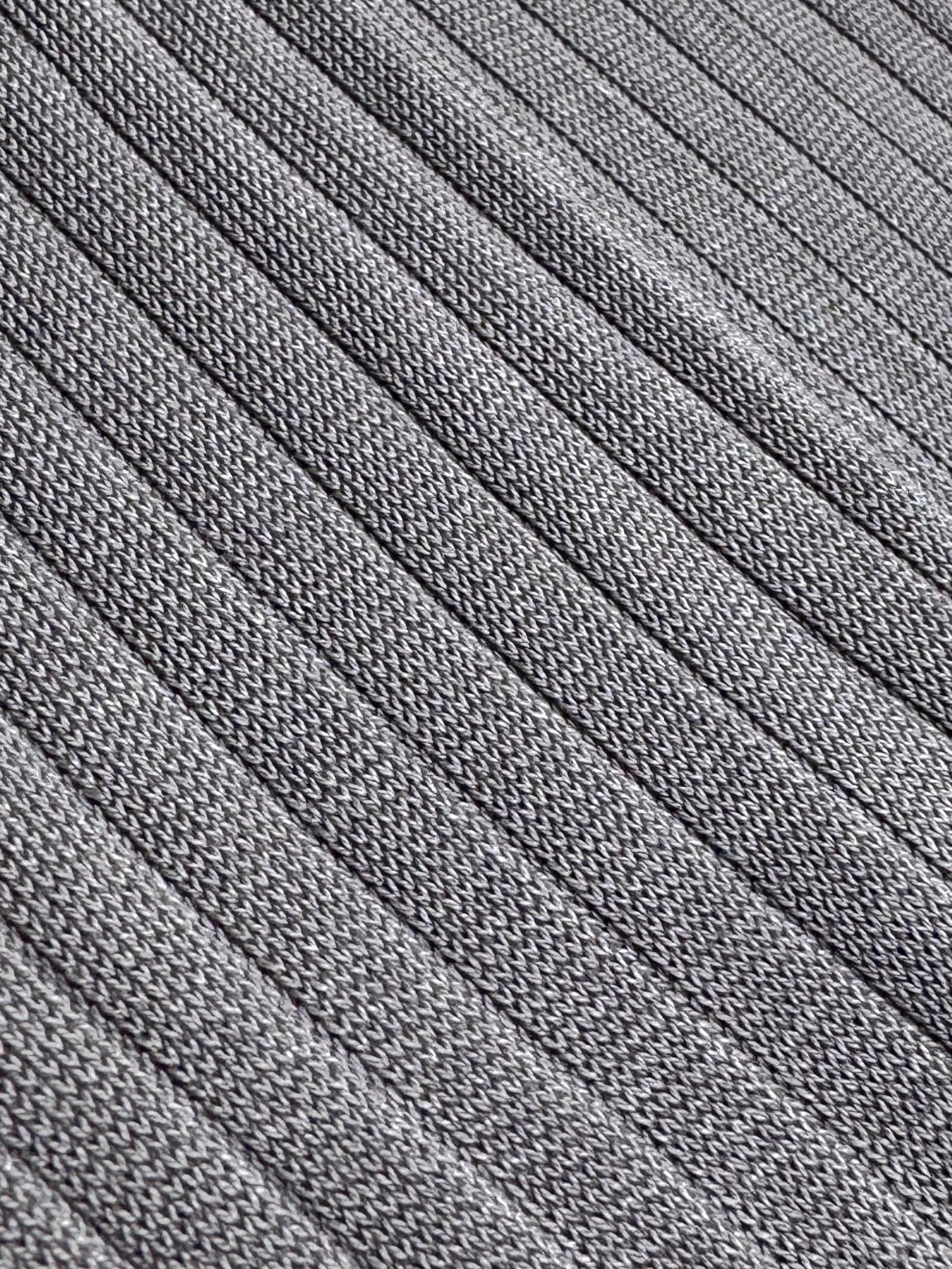 Steel Grey Knee High Ribbed Socks 100% Cotton Filo di Scozia
