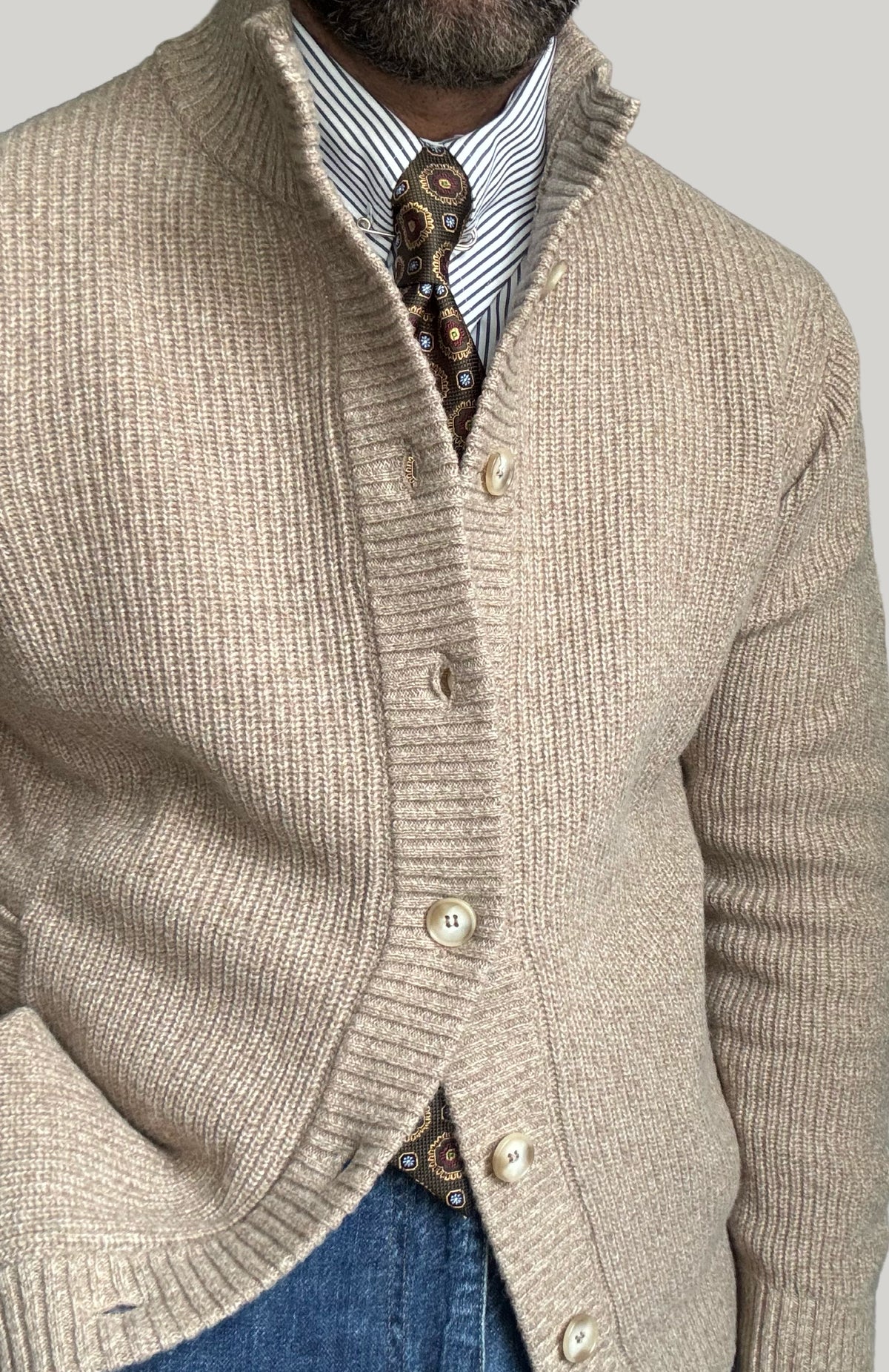 Impero Beige Button Jacket