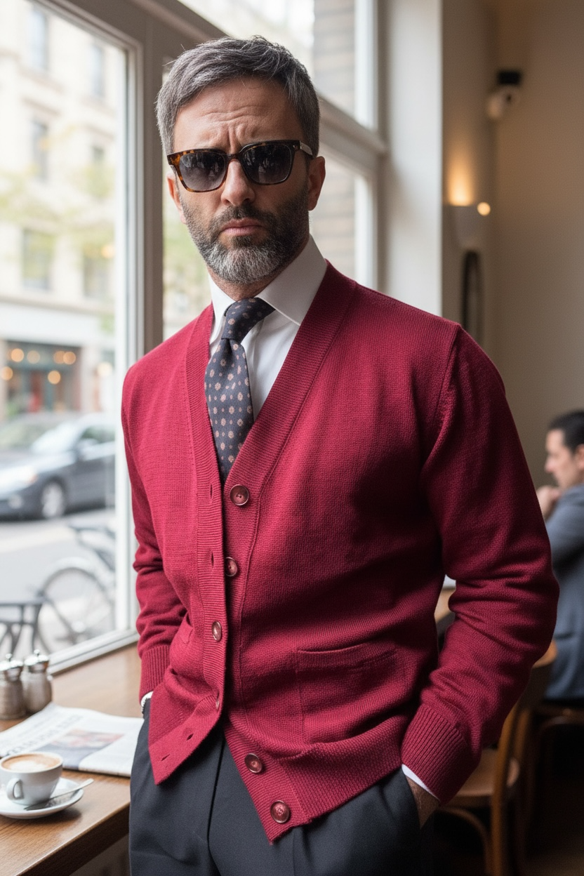 Tito Bordeaux Cardigan