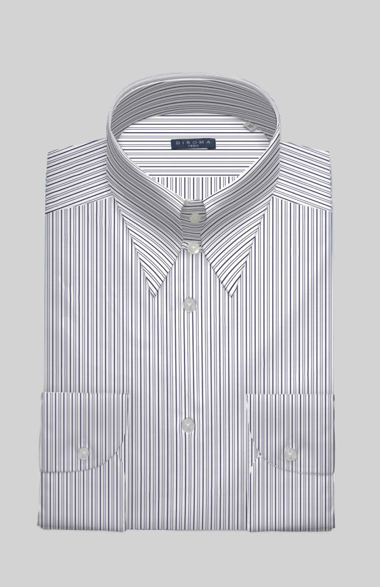 Tezenia Spear Point Tab Collar Twill Dress Shirt MTO
