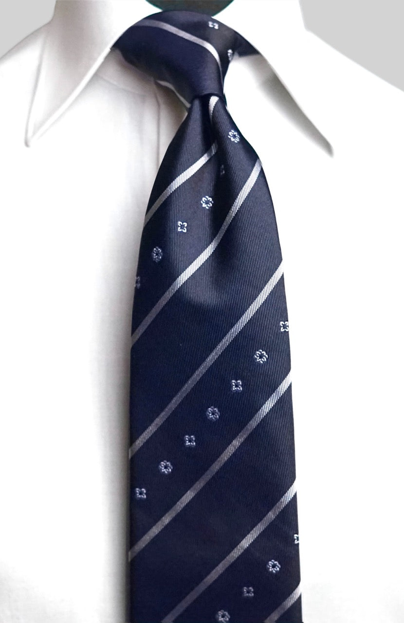 Bespoke Agatha Navy Silk Necktie