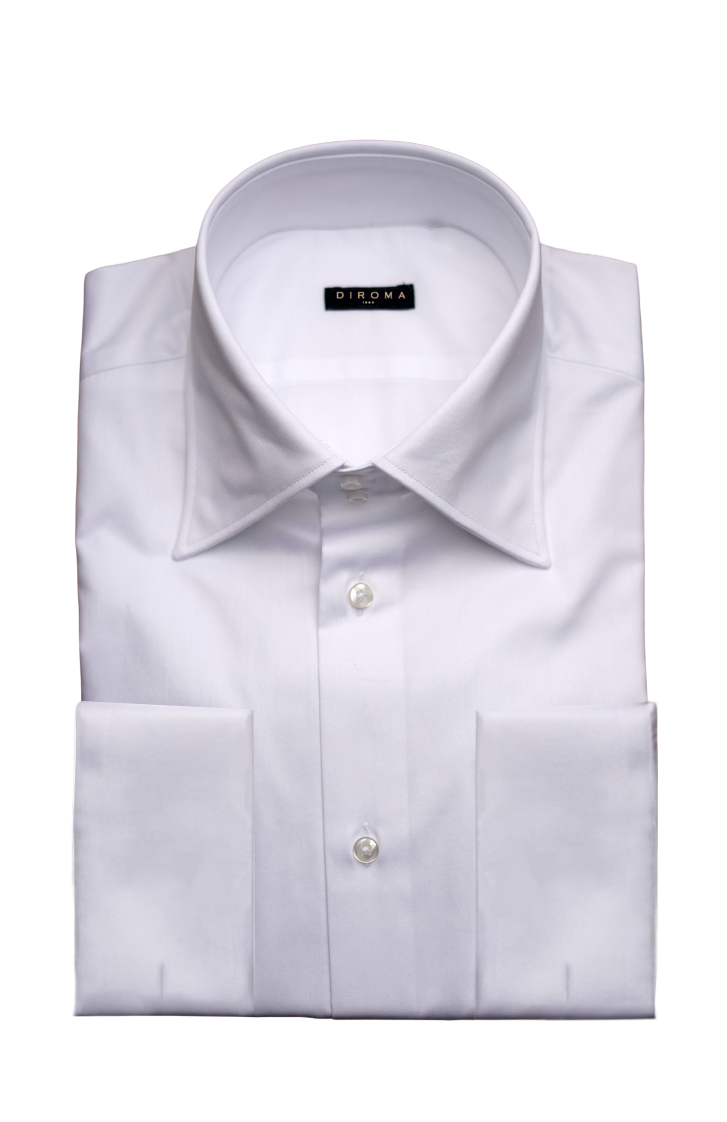 Bianca Classic Collar Twill Dress Shirt (Double Cuff)