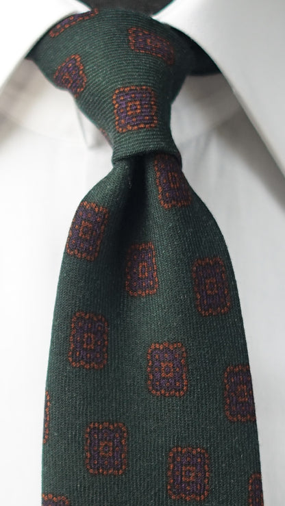 Brigitte Green Wool Necktie