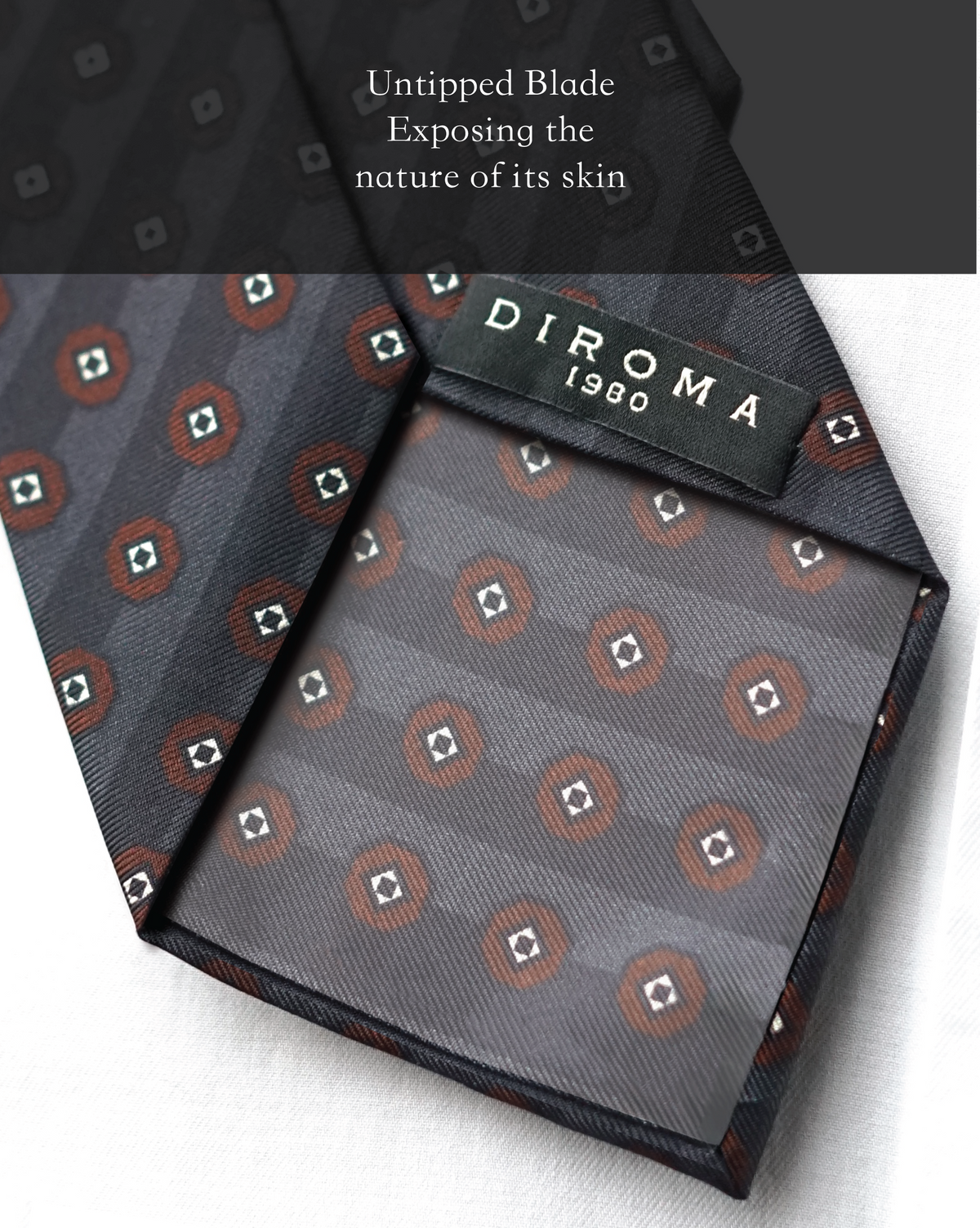Diamantina Grey Silk Necktie (Made to Order)