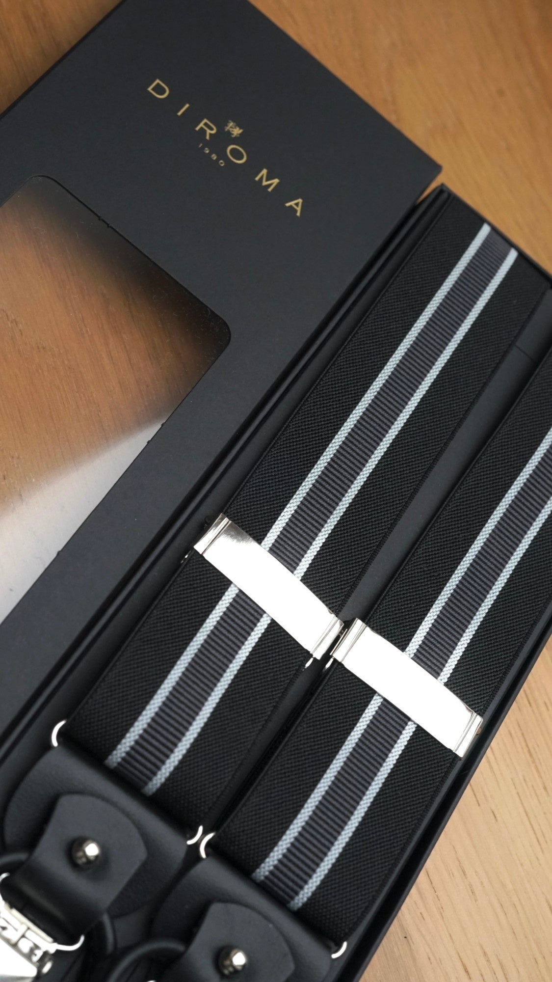 Giorgio braces in the DIROMA 1980 gift box