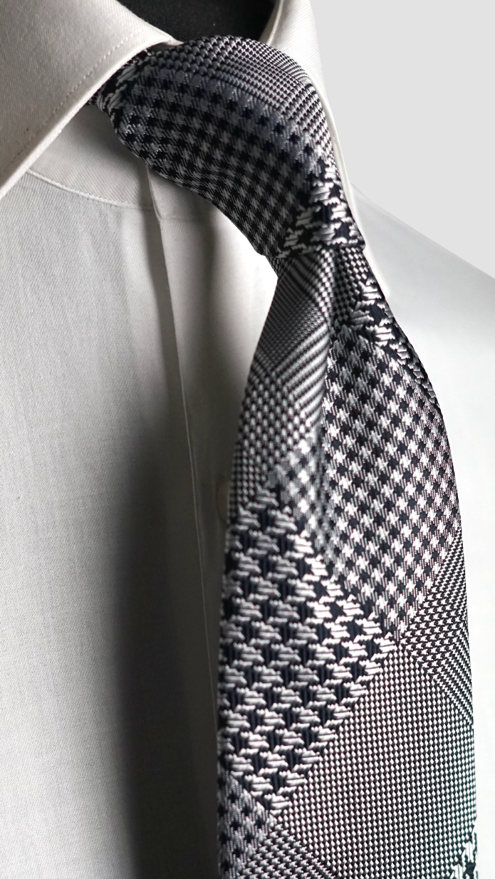 Bespoke Glen Patchwork Silk Necktie