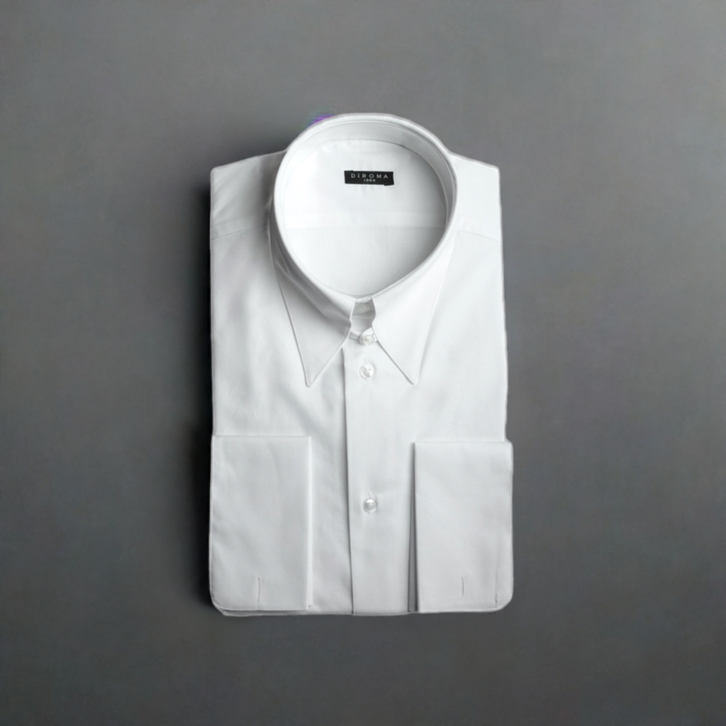 Spear Point Tab Collar Twill Dress Shirt